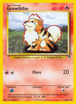 Growlithe/110  - Reverse Holofoil Legendary Collection - Uncommon