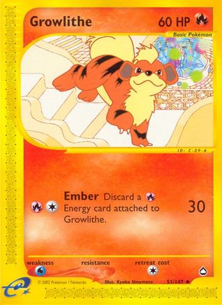 Growlithe (51)  Aquapolis - Uncommon