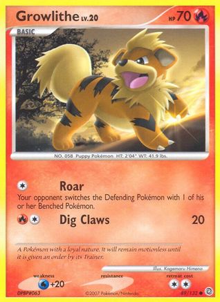 Growlithe 089  - Reverse Holofoil Secret Wonders - Common