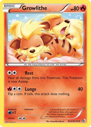 Growlithe RC4  - Holofoil Legendary Treasures Radiant Collection - Uncommon
