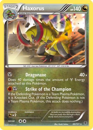 Haxorus 069  - Reverse Holofoil Plasma Blast - Holo Rare