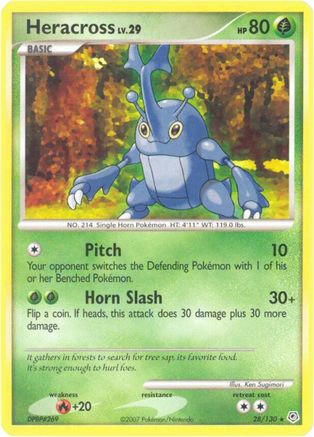 Heracross/130  - Reverse Holofoil Diamond and Pearl - Rare