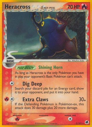Heracross (Delta Species)/101  - Holofoil Dragon Frontiers - Holo Rare