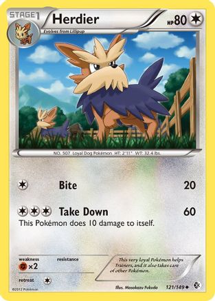 Herdier  - Reverse Holofoil Boundaries Crossed - Uncommon