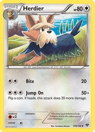 Herdier 109  - Reverse Holofoil XY Base Set - Uncommon