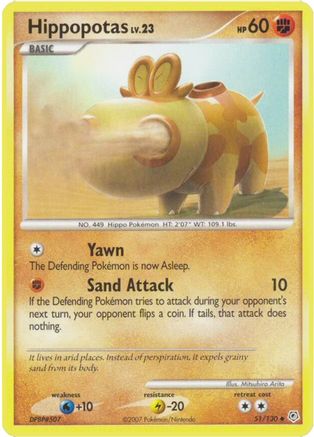 Hippopotas  - Reverse Holofoil Diamond and Pearl - Uncommon