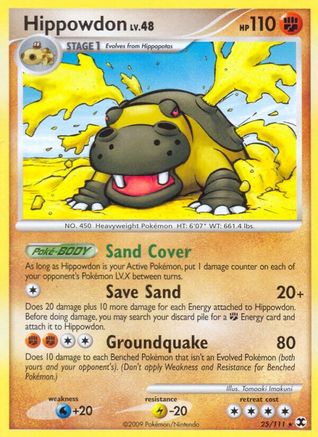 Hippowdon  - Reverse Holofoil Rising Rivals - Rare