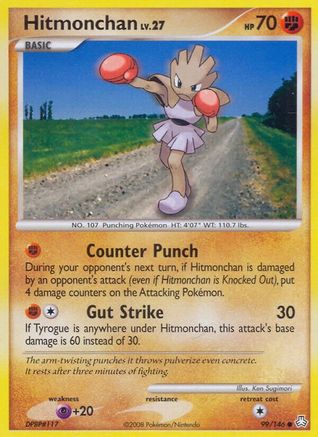 Hitmonchan  - Reverse Holofoil Legends Awakened - Common