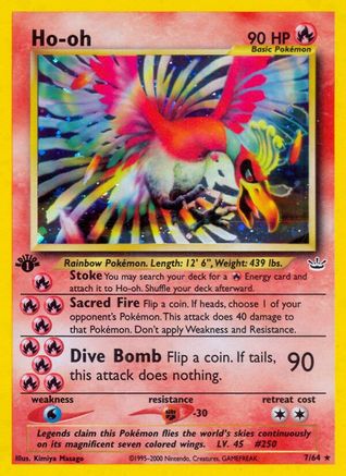 Ho-oh (7)  - 1st Edition Holofoil Neo Revelation - Holo Rare