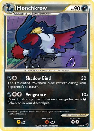 Honchkrow (16) (16) 016  - Reverse Holofoil Undaunted - Rare