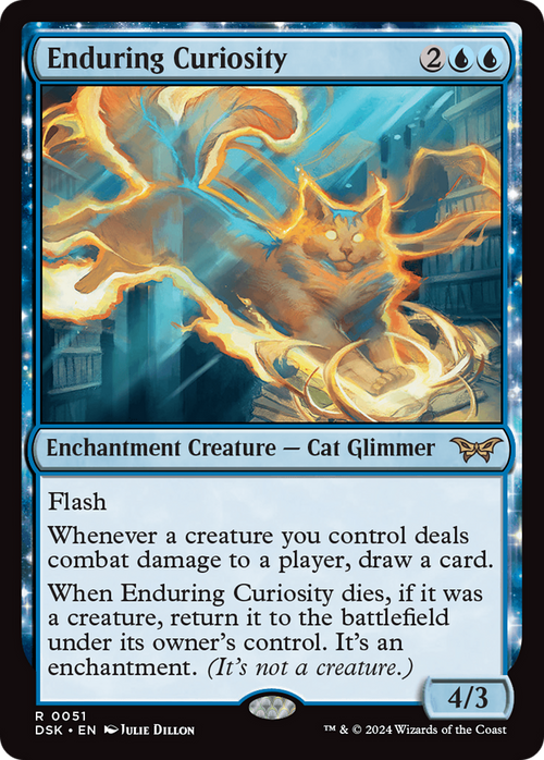 Enduring Curiosity (DSK-051) - Duskmourn: House of Horror: (enchantment) Foil