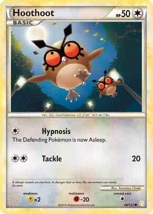 Hoothoot 066  - Reverse Holofoil HeartGold SoulSilver - Common