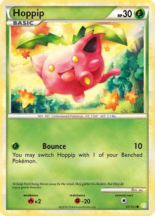 Hoppip 067  - Reverse Holofoil HeartGold SoulSilver - Common
