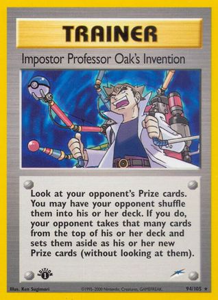 Impostor Professor Oak's Invention/105  - 1st Edition Neo Destiny - Rare