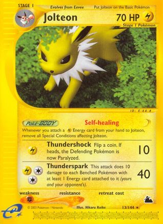 Jolteon (13)/144  - Reverse Holofoil Skyridge - Rare