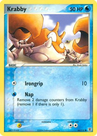 Krabby 066/112  - Reverse Holofoil FireRed & LeafGreen - Common
