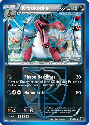 Krookodile (Team Plasma)/116  - Reverse Holofoil Plasma Freeze - Rare
