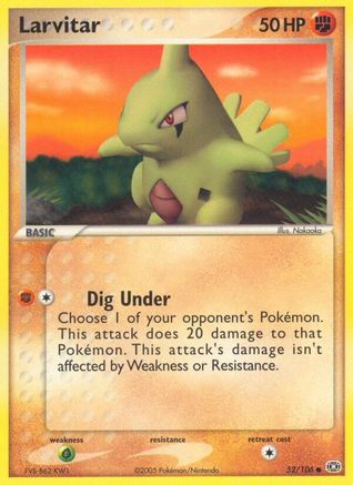 Larvitar/106  - Reverse Holofoil Emerald - Common