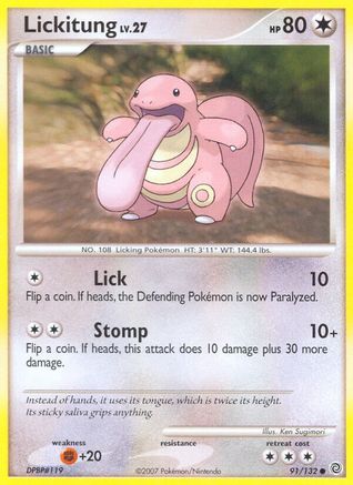 Lickitung 091/132  - Reverse Holofoil Secret Wonders - Common