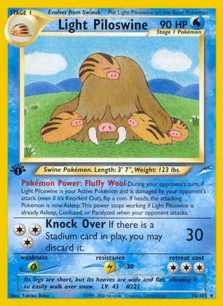 Light Piloswine/105  - 1st Edition Neo Destiny - Rare
