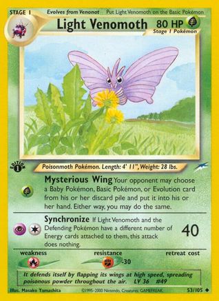 Light Venomoth 053/105  - 1st Edition Neo Destiny - Uncommon