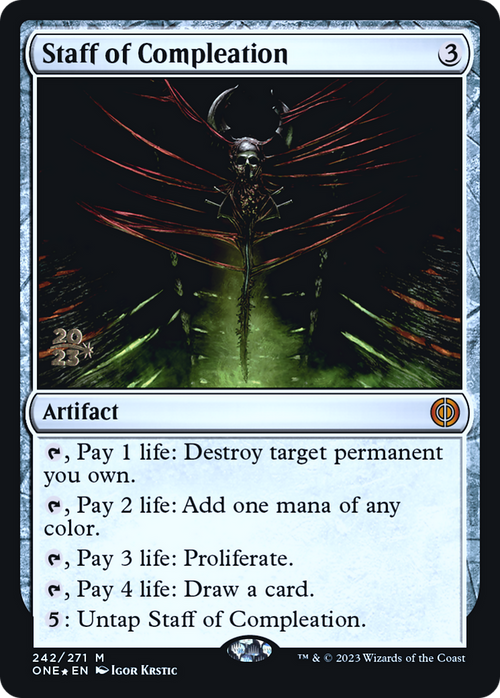 Staff of Compleation (PRE-242) - Phyrexia: All Will Be One Promos Foil