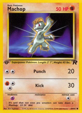 Machop 059/82  - 1st Edition Team Rocket - Common