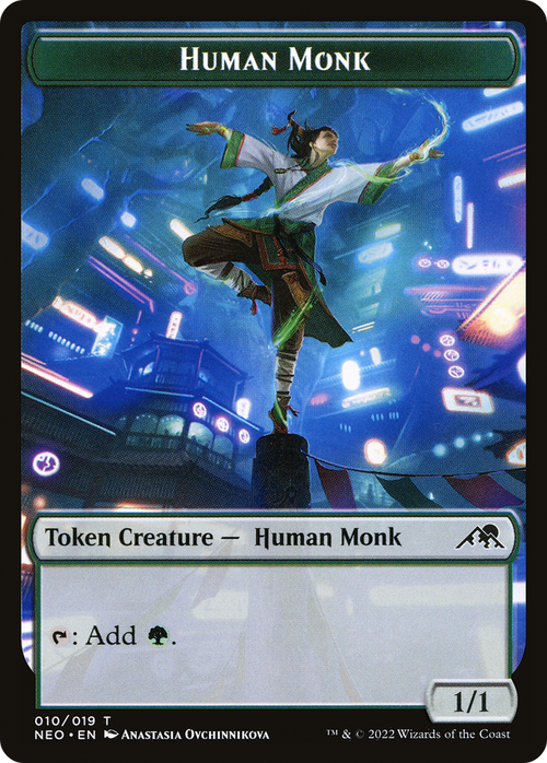 Human Monk Token (NEO-010) - Kamigawa: Neon Dynasty Tokens