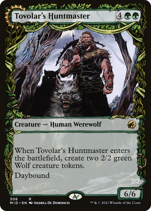 Tovolar's Huntmaster (Showcase) (MID-306) - Innistrad: Midnight Hunt: (Showcase, Double Faced Transform)
