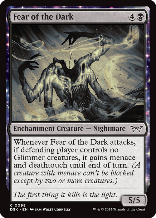 Fear of the Dark (DSK-098) - Duskmourn: House of Horror: (enchantment)