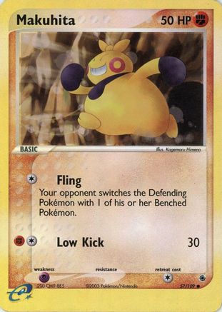 Makuhita 057/109  - Reverse Holofoil Ruby and Sapphire - Common