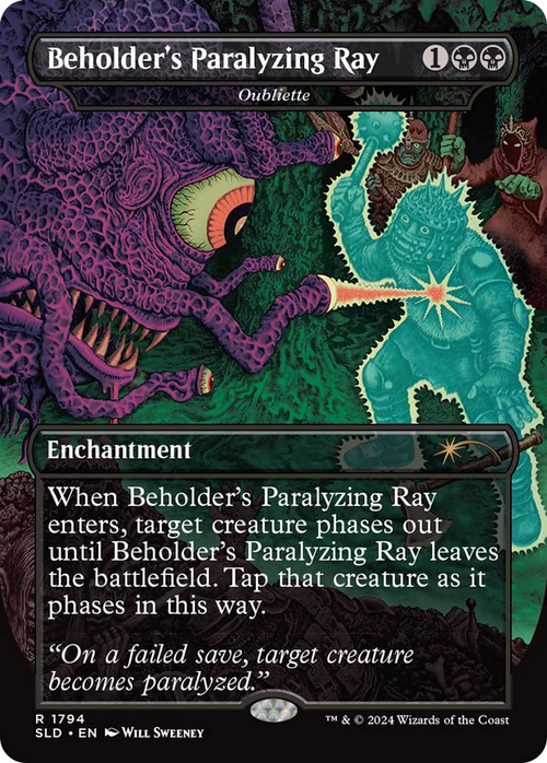 Beholder's Paralyzing Ray - Oubliette (SLD-1794) - Secret Lair Drop / Beholder's Paralyzing Ray (Borderless)