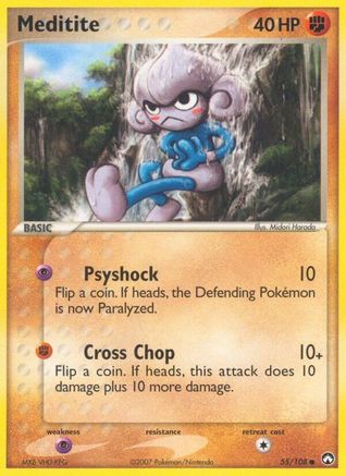 Meditite 055/108  - Reverse Holofoil Power Keepers - Common