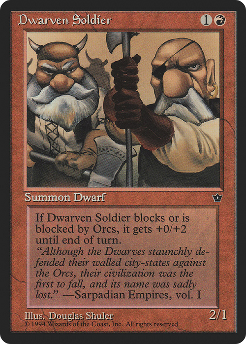 Dwarven Soldier (Shuler) (FEM-) - Fallen Empires