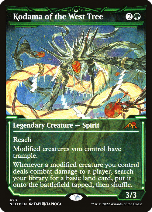 Kodama of the West Tree (Showcase) (Foil Etched) (NEO-423) - Kamigawa: Neon Dynasty: (Showcase) Foil