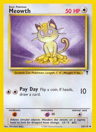 Meowth  - Reverse Holofoil Legendary Collection - Uncommon
