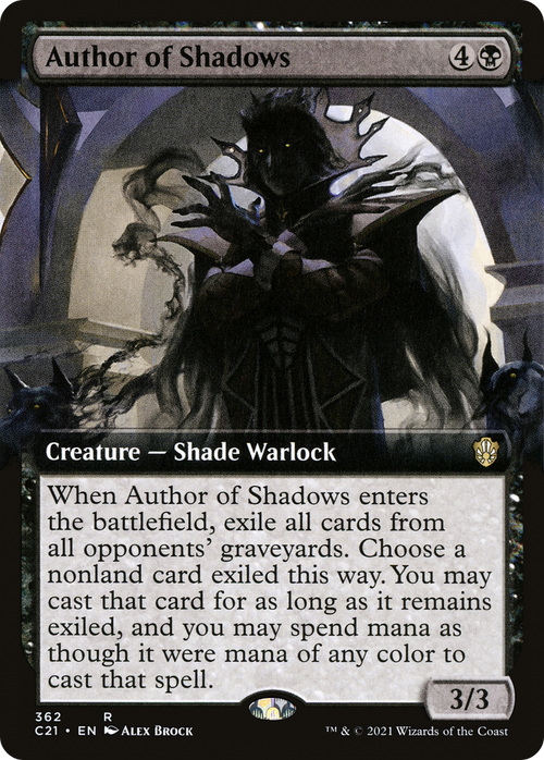 Author of Shadows (Extended Art) (C21-362) - Commander 2021: (Extended Art)