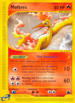 Moltres/144  - Reverse Holofoil Skyridge - Rare