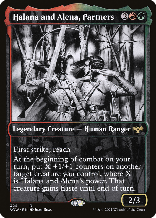 Halana and Alena, Partners (Showcase) (VOW-325) - Innistrad: Crimson Vow: (Showcase) Foil