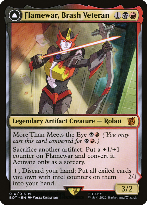 Flamewar, Brash Veteran (BOT-010) - Transformers: (convertdfc) Foil
