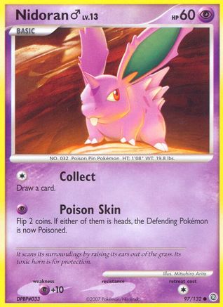 Nidoran M/132  - Reverse Holofoil Secret Wonders - Common