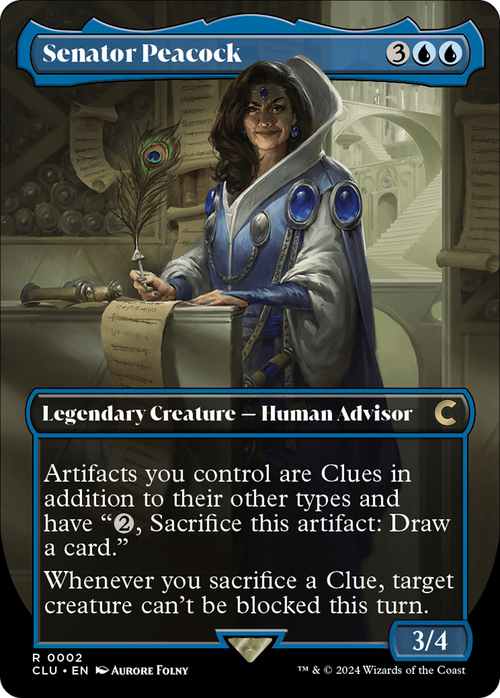 Senator Peacock (Borderless) (CLU-002) - Ravnica: Clue Edition