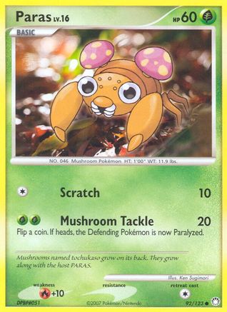 Paras 092/123  - Reverse Holofoil Mysterious Treasures - Common