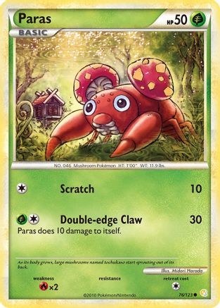 Paras 076/123  HeartGold SoulSilver - Common