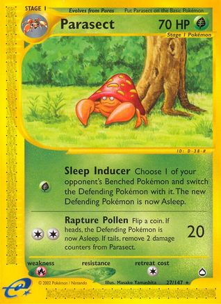 Parasect/147  - Reverse Holofoil Aquapolis - Rare