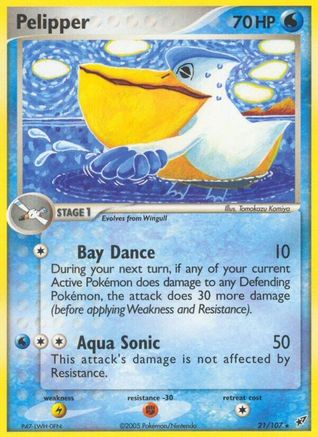 Pelipper/107  - Reverse Holofoil Deoxys - Rare