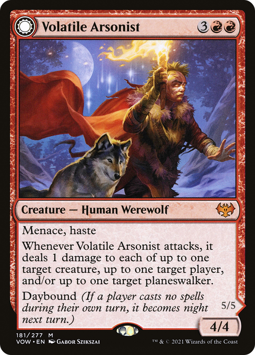 Volatile Arsonist (VOW-181) - Innistrad: Crimson Vow: (Double Faced Transform) Foil