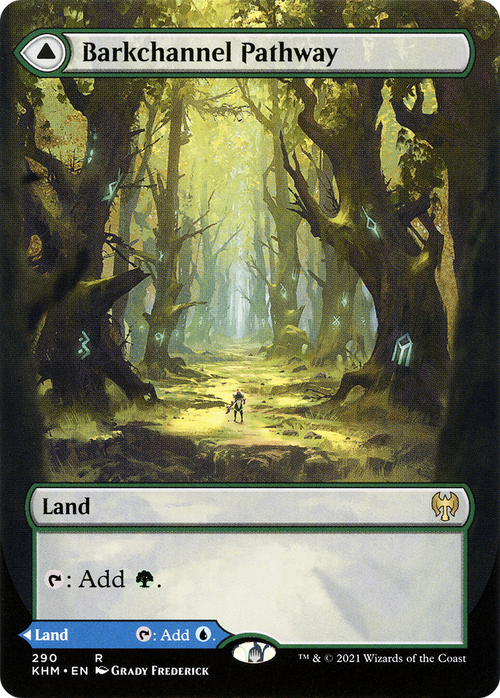 Barkchannel Pathway (Borderless) (KHM-290) - Kaldheim: (Showcase) (Borderless)