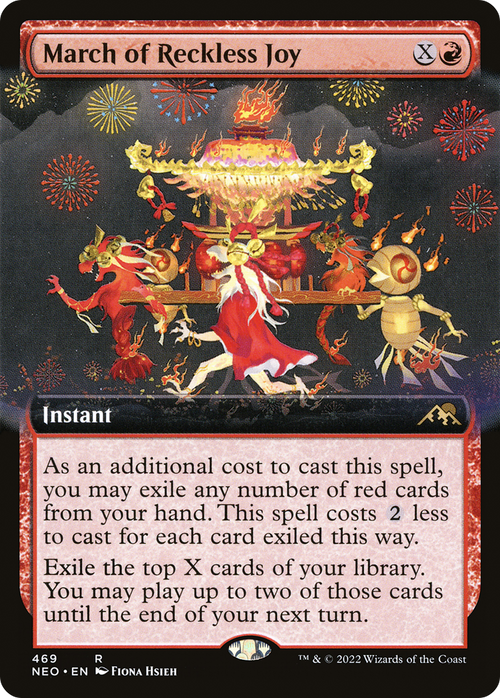 March of Reckless Joy (Extended Art) (NEO-469) - Kamigawa: Neon Dynasty: (Extended Art) Foil
