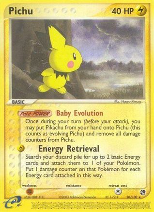 Pichu 020/100  - Reverse Holofoil Sandstorm - Rare